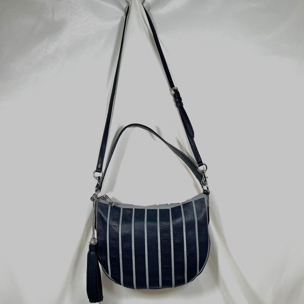 MICHAEL Michael Kors Brooklyn Appliqué  Hobo Bag Leather Wash Denim Blue - Picture 11 of 11